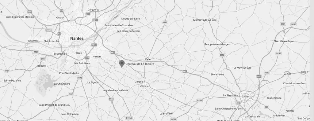 Plan d’accès au Château de la Bidière